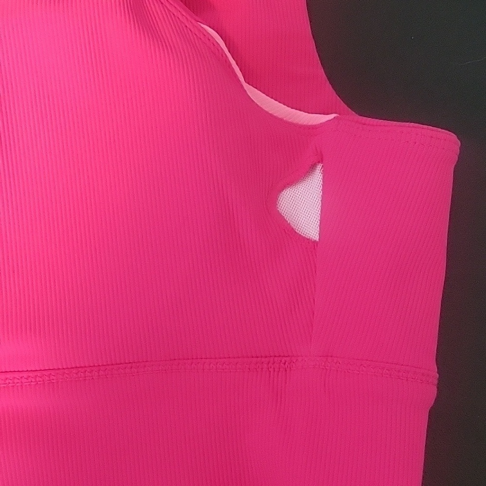 WILO Racerback Ribbed Pink Sports Bra Removeable Pads - Size XS - Picture 10 of 10
